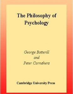 The Philosophy of Psychology